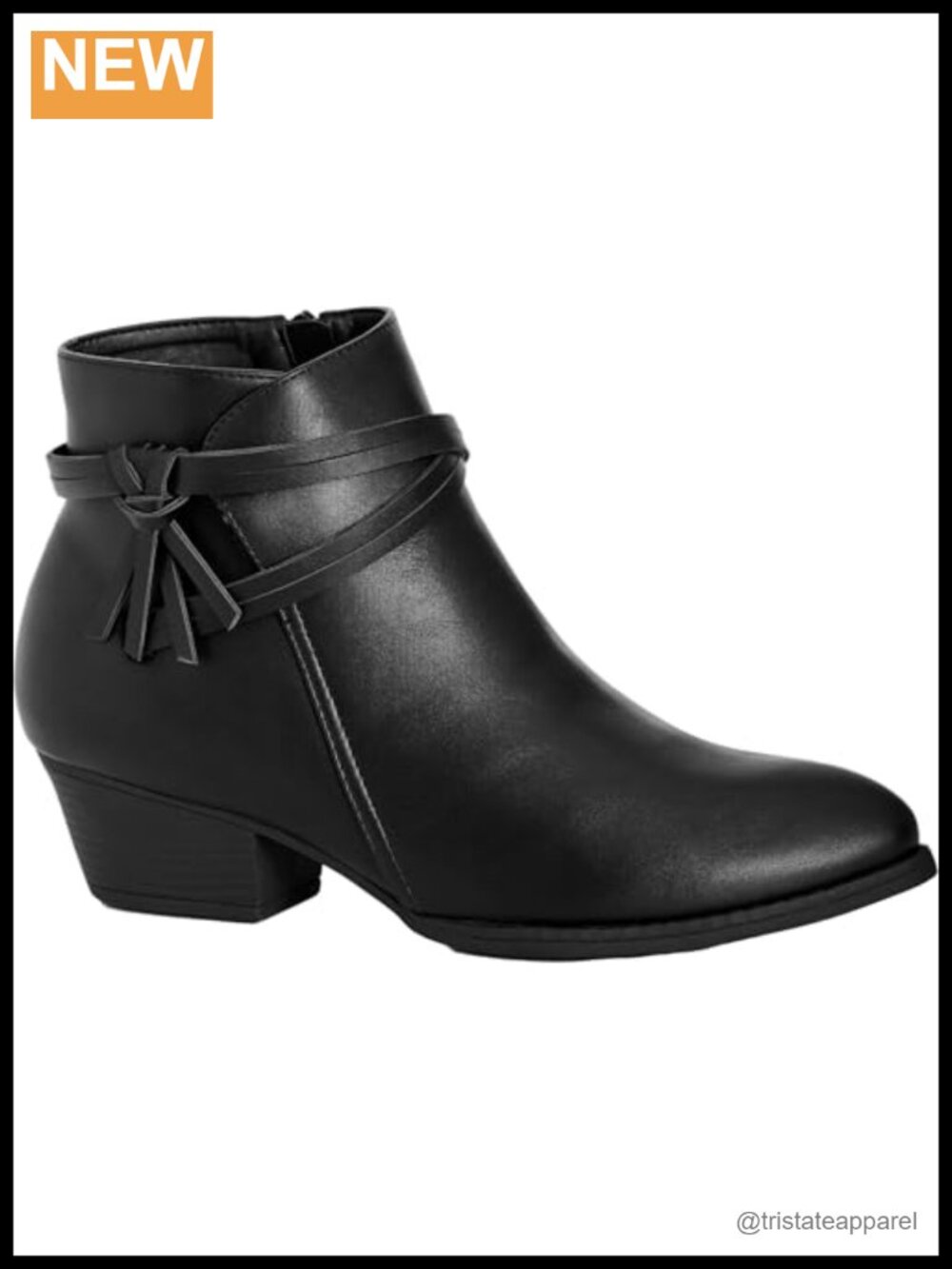 Cloudwalkers Wide Fit Faux Leather Ankle Booties with Rhinestones by Avenue